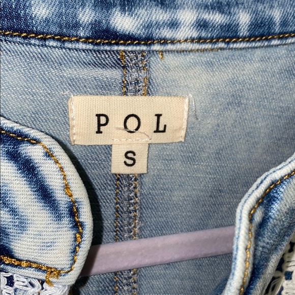 NWOT Rare POL Lace Light Blue Denim jean Sleeveless Stretch Zipper Jumpsuit S - Picture 4 of 13